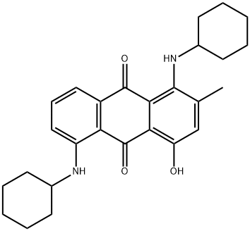 1,5-Bis(cyclohexylamino)-4-hydroxy-2-methyl-9,10-anthracenedione Struktur