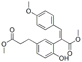 4-Hydroxy-3-[(E)-1-(methoxycarbonyl)-2-(4-methoxyphenyl)ethenyl]benzenepropanoic acid methyl ester Struktur