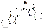 3-methyl-2-[2-[(3-methyl-3H-benzothiazol-2-ylidene)methyl]but-1-enyl]benzothiazolium bromide Struktur