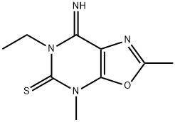 Oxazolo[5,4-d]pyrimidine-5(4H)-thione, 6-ethyl-6,7-dihydro-7-imino-2,4-dimethyl- (9CI) Struktur