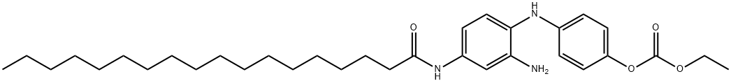 4-[2-amino-4-[(1-oxooctadecyl)amino]anilino]phenyl ethyl carbonate Struktur