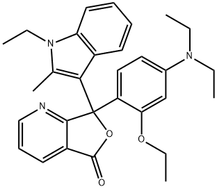 7-[4-(diethylamino)-2-ethoxyphenyl]-7-(1-ethyl-2-methyl-1H-indol-3-yl)furo[3,4-b]pyridin-5(7H)-one  Struktur