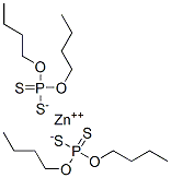 zinc O,O,O',O'-tetrabutyl bis(phosphorodithioate) Structure