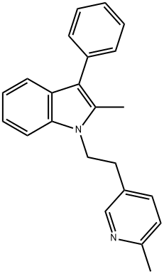 2-Methyl-1-[2-(6-methylpyridin-3-yl)ethyl]-3-phenyl-1H-indole Struktur