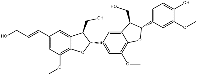 2,2',3,3'-Tetrahydro-2'-(4-hydroxy-3-methoxyphenyl)-5-(3-hydroxy-1-propenyl)-7,7'-dimethoxy-2,5'-bi(benzofuran)-3,3'-dimethanol Struktur