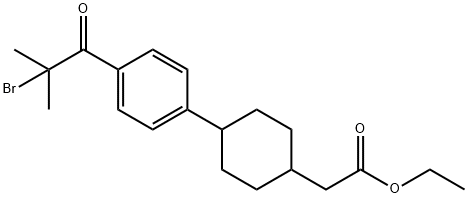 4-[4-(2-BROMO-2-METHYL-1-OXOPROPYL)PHENYL]-CYCLOHEXANEACETIC ACID ETHYL ESTER Struktur