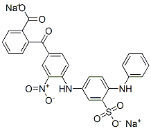 disodium 2-[3-nitro-4-[[4-(phenylamino)-3-sulphonatophenyl]amino]benzoyl]benzoate  Struktur