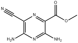 Pyrazinecarboxylic acid, 3,5-diamino-6-cyano-, methyl ester (9CI) Struktur