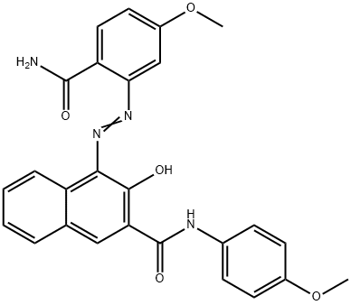 4-[[2-(Aminocarbonyl)-5-methoxyphenyl]azo]-3-hydroxy-N-(4-methoxyphenyl)-2-naphthalenecarboxamide Struktur