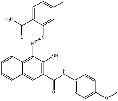 4-[[2-(Aminocarbonyl)-5-methylphenyl]azo]-3-hydroxy-N-(4-methoxyphenyl)-2-naphthalenecarboxamide Struktur