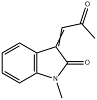 1,3-Dihydro-1-methyl-3-(2-oxopropylidene)-2H-Indol-2-one Struktur