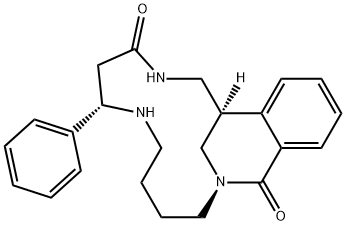 4,5,6,7,8,9,12,13-Octahydro-8-phenyl-2,13-methano-2H-2,7,11-benzotriazacyclopentadecine-1,10(3H,11H)-dione Struktur