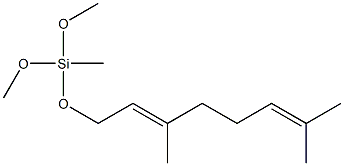 (E)-[(3,7-dimethyl-2,6-octadienyl)oxy]dimethoxymethylsilane Struktur