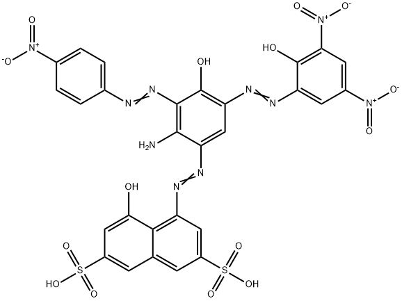 4-[[2-amino-4-hydroxy-5-[(2-hydroxy-3,5-dinitrophenyl)azo]-3-[(4-nitrophenyl)azo]phenyl]azo]-5-hydroxynaphthalene-2,7-disulphonic acid Struktur