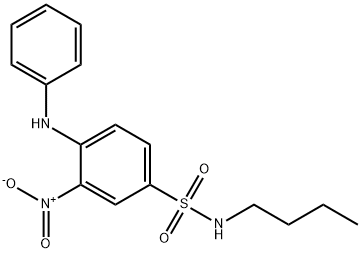 4-anilino-N-butyl-3-nitrobenzenesulphonamide  Struktur