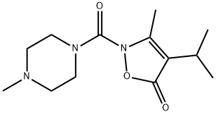 Piperazine,  1-methyl-4-[[3-methyl-4-(1-methylethyl)-5-oxo-2(5H)-isoxazolyl]carbonyl]-  (9CI) Struktur