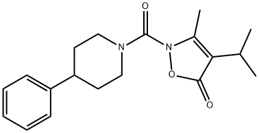 Piperidine,  1-[[3-methyl-4-(1-methylethyl)-5-oxo-2(5H)-isoxazolyl]carbonyl]-4-phenyl-  (9CI) Struktur