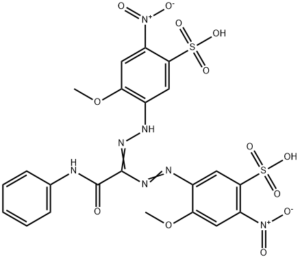 1,5-bis(2-methoxy-4-nitro-5-sulfophenyl)-3-((phenylamino)carbonyl)formazan Struktur