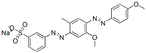 3-[[5-Methoxy-4-[(4-methoxyphenyl)azo]-2-methylphenyl]azo]benzenesulfonic acid sodium salt Struktur