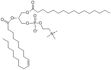 1-Palmitoyl-2-oleoyl-sn-glycerol-3-phosphocholine Struktur