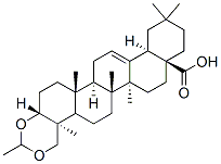 Olean-12-en-28-oic acid, 3,23-(ethylidenebis(oxy))-, (3beta,4alpha)- Struktur