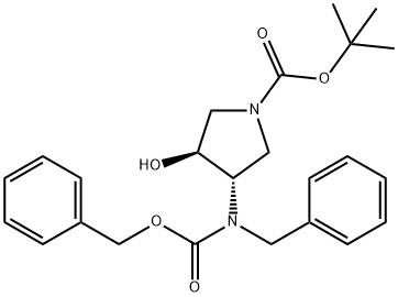 (3S,4S)-tert-butyl 3-(benzyl(benzyloxycarbonyl)aMino)-4-hydroxypyrrolidine-1-carboxylate Struktur