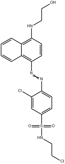 3-chloro-N-(2-chloroethyl)-4-[[4-[(2-hydroxyethyl)amino]-1-naphthyl]azo]benzenesulphonamide Struktur