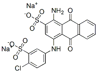 disodium 1-amino-4-[(4-chloro-3-sulphonatophenyl)amino]-9,10-dihydro-9,10-dioxoanthracene-2-sulphonate  Struktur