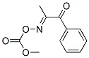 O-(methoxycarbonyl)-N-(1-methyl-2-oxo-2-phenylethylidene)hydroxylamine  Struktur