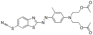 2-[[4-[bis[2-(acetyloxy)ethyl]amino]-2-methylphenyl]azo]benzothiazol-6-yl thiocyanate Struktur