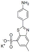 2-(4-Aminophenyl)-5-methyl-7-benzothiazolesulfonic acid potassium salt Struktur