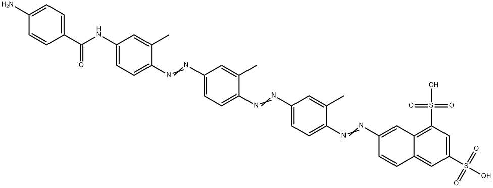 7-[[4-[[4-[[4-[(4-Aminobenzoyl)amino]-2-methylphenyl]azo]-2-methylphenyl]azo]-2-methylphenyl]azo]-1,3-naphthalenedisulfonic acid Struktur