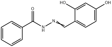 Benzoic acid N'-[(2,4-dihydroxyphenyl)methylene] hydrazide Struktur