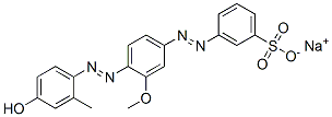 3-[[4-[(4-Hydroxy-2-methylphenyl)azo]-3-methoxyphenyl]azo]benzenesulfonic acid sodium salt Struktur