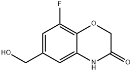 8-fluoro-6-(hydroxyMethyl)-3,4-dihydro-2H-1,4-
benzoxazin-3-one Struktur