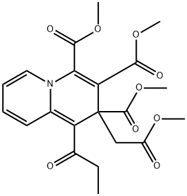 2-(2-Methoxy-2-oxoethyl)-1-propionyl-2H-quinolizine-2,3,4-tricarboxylic acid trimethyl ester Struktur