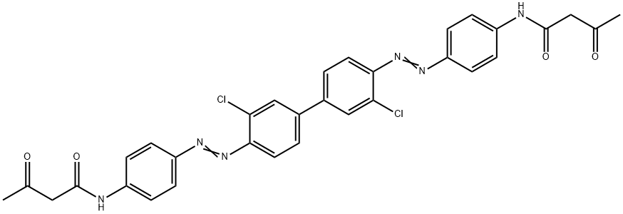 N,N'-((3,3'-Dichloro(1,1'-biphenyl)-4,4'-diyl)bis(azo-4,1-phenylene))bis(3-oxobutanamide) Struktur