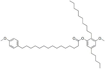 15-(4-Methoxyphenyl)pentadecanoic acid 2-decyl-3-methoxy-5-pentylphenyl ester Struktur