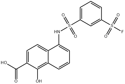 5-[[[3-(fluorosulphonyl)phenyl]sulphonyl]amino]-1-hydroxy-2-naphthoic acid Struktur