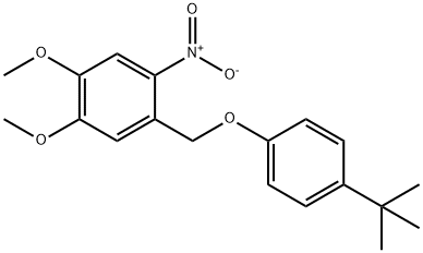 4-[[4-(tert-butyl)phenoxy]methyl]-5-nitroveratrole Struktur