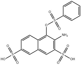 3-amino-4-[(phenylsulphonyl)oxy]naphthalene-2,7-disulphonic acid Struktur