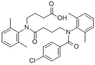 N-(N-(p-Chlorobenzoyl)-4-(2,6-dimethylanilino)butyryl)-4-(2,6-dimethyl anilino)butyric acid Struktur