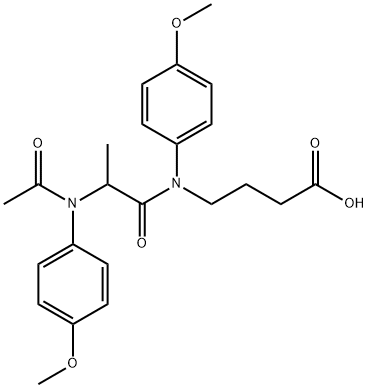 N-(N-Acetyl-2-(p-anisidino)propionyl)-4-(p-anisidino)butyric acid Struktur