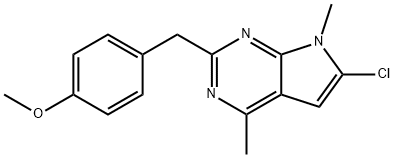 4-[(6-CHLORO-4,7-DIMETHYL-7H-PYRROLO[2,3-D]PYRIMIDIN-2-YL)METHYL]PHENYL METHYL ETHER Struktur