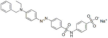 4-[[[4-[[4-[Ethyl(phenylmethyl)amino]phenyl]azo]phenyl]sulfonyl]amino]benzenesulfonic acid sodium salt Struktur