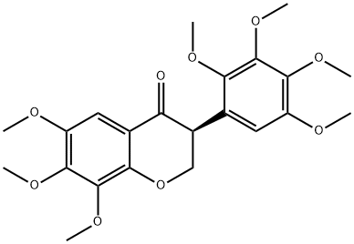 (S)-6,7,8-Trimethoxy-3-(2,3,4,5-tetramethoxyphenyl)-2H-1-benzopyran-4(3H)-one Struktur