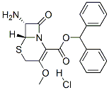 diphenylmethyl (6R-trans)-7-amino-3-methoxy-8-oxo-5-thia-1-azabicyclo[4.2.0]oct-2-ene-2-carboxylate monohydrochloride  Struktur