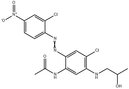 N-[4-chloro-2-[(2-chloro-4-nitrophenyl)azo]-5-[(2-hydroxypropyl)amino]phenyl]acetamide Struktur