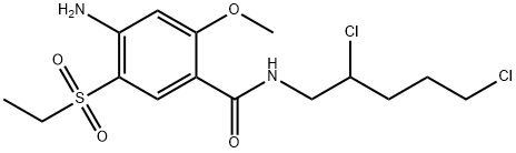 4-amino-N-(2,5-dichloropentyl)-5-(ethylsulphonyl)-2-methoxybenzamide Struktur