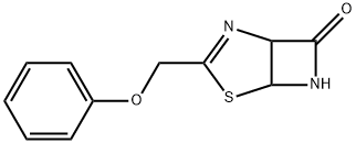 3-(Phenoxymethyl)-4-thia-2,6-diazabicyclo[3.2.0]hept-2-en-7-one Struktur